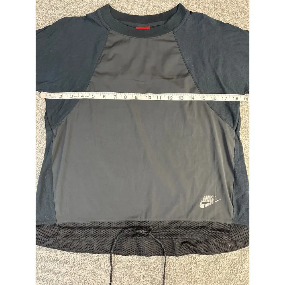 Nike Top Short Sleeve Bonded Mesh T-shirt Activewear Running Black Size‎ XS
